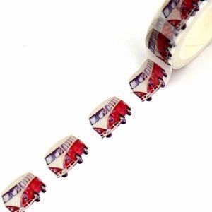 Classic Red Volkswage, Vanagan, Bus, Washi Tape, 1 Roll